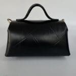Mira Black Giant Check Leather