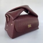 Nyla Burgundy Striped Leather