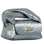 Lily Silver Snake Print Leather