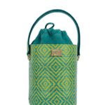 Aara Green & Yellow Diamond Print Leather