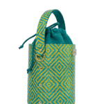Aara Green & Yellow Diamond Print Leather