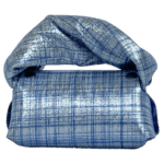 Lily Silver & Blue Check Print Leather