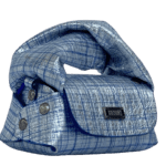 Lily Silver & Blue Check Print Leather