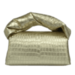 Seyi Gold Crocco Print Leather