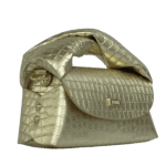 Seyi Gold Crocco Print Leather