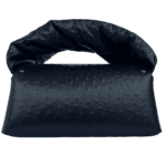 Nyla Black Ostrich Print Leather