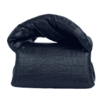 Nury Black Crocco Print Leather