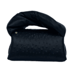 Nury Black Ostrich Print Leather