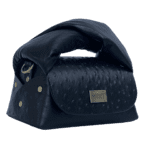 Nury Black Ostrich Print Leather