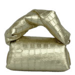 Lily Gold Crocco Print Leather
