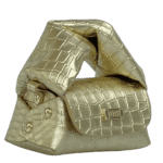 Lily Gold Crocco Print Leather