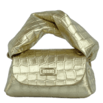 Lily Gold Crocco Print Leather