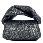Lily Silver & Black Crackled Print Leather