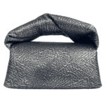 Nyla Silver & Black Crackled Print Leather