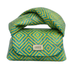 Nury Green & Yellow Diamond Print Leather