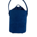 Aara Blue Vertical Pin Stripe Leather