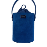 Aara Blue Vertical Pin Stripe Leather