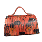Mira Orange Hand Painted leather