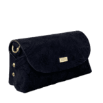 Maya Black Abstract Print Suede