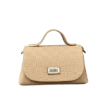 Mira Beige Check Embossed Leather