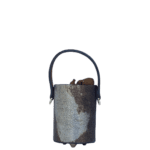 Lara Distressed Silver & Bronze Crumpled Leather