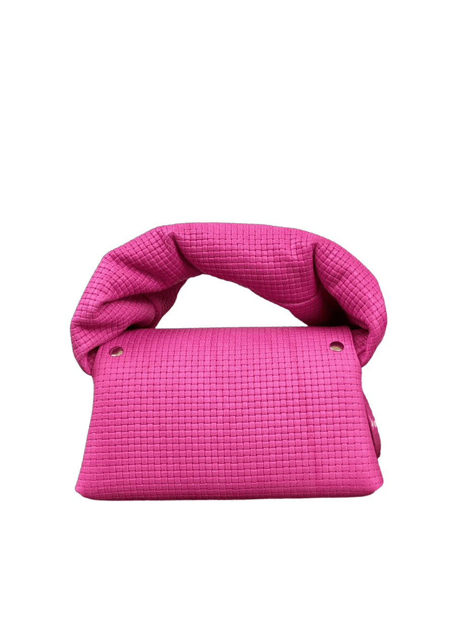 Nury Hot Pink Square Embossed Leather