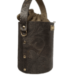 Aara Bronze Floral Embossed Leather