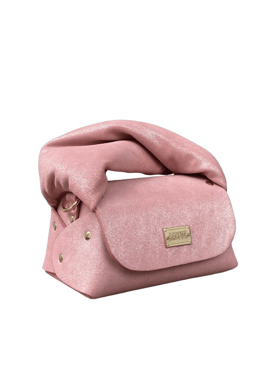 Nury Light Pink & Silver Shimmery Suede