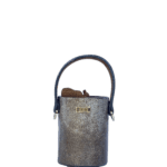 Lara Distressed Silver & Bronze Crumpled Leather
