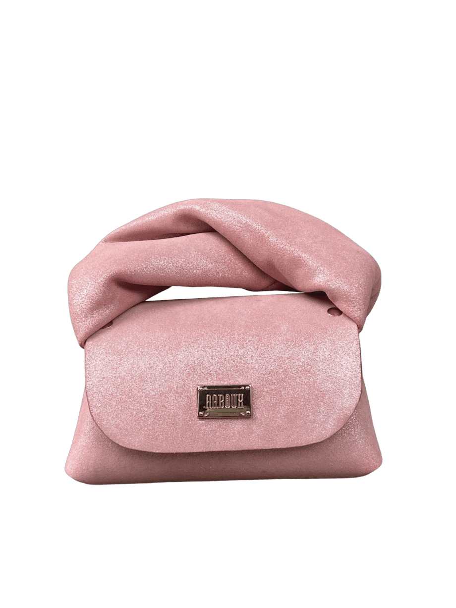 Nury Light Pink & Silver Shimmery Suede