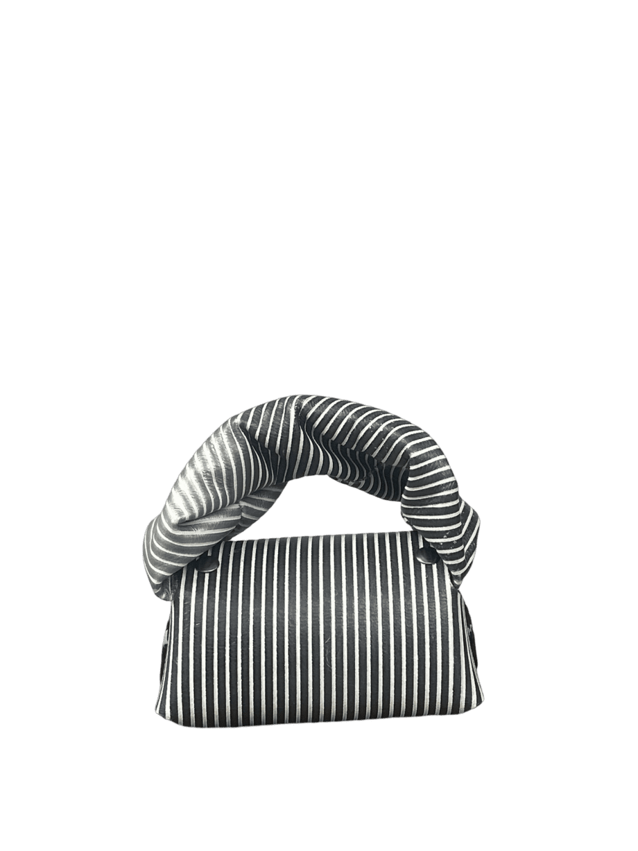 Lily White & Black Stripe Leather