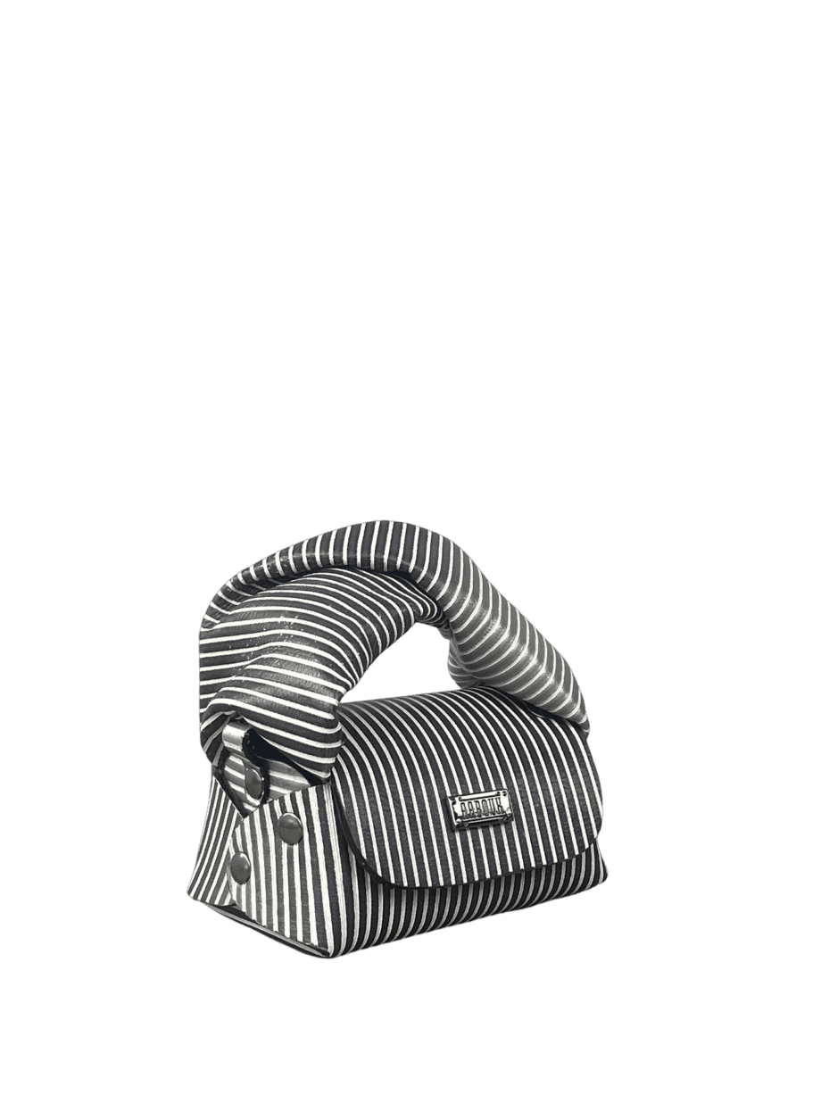 Lily White & Black Stripe Leather