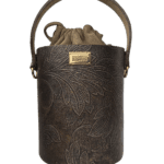 Aara Bronze Floral Embossed Leather