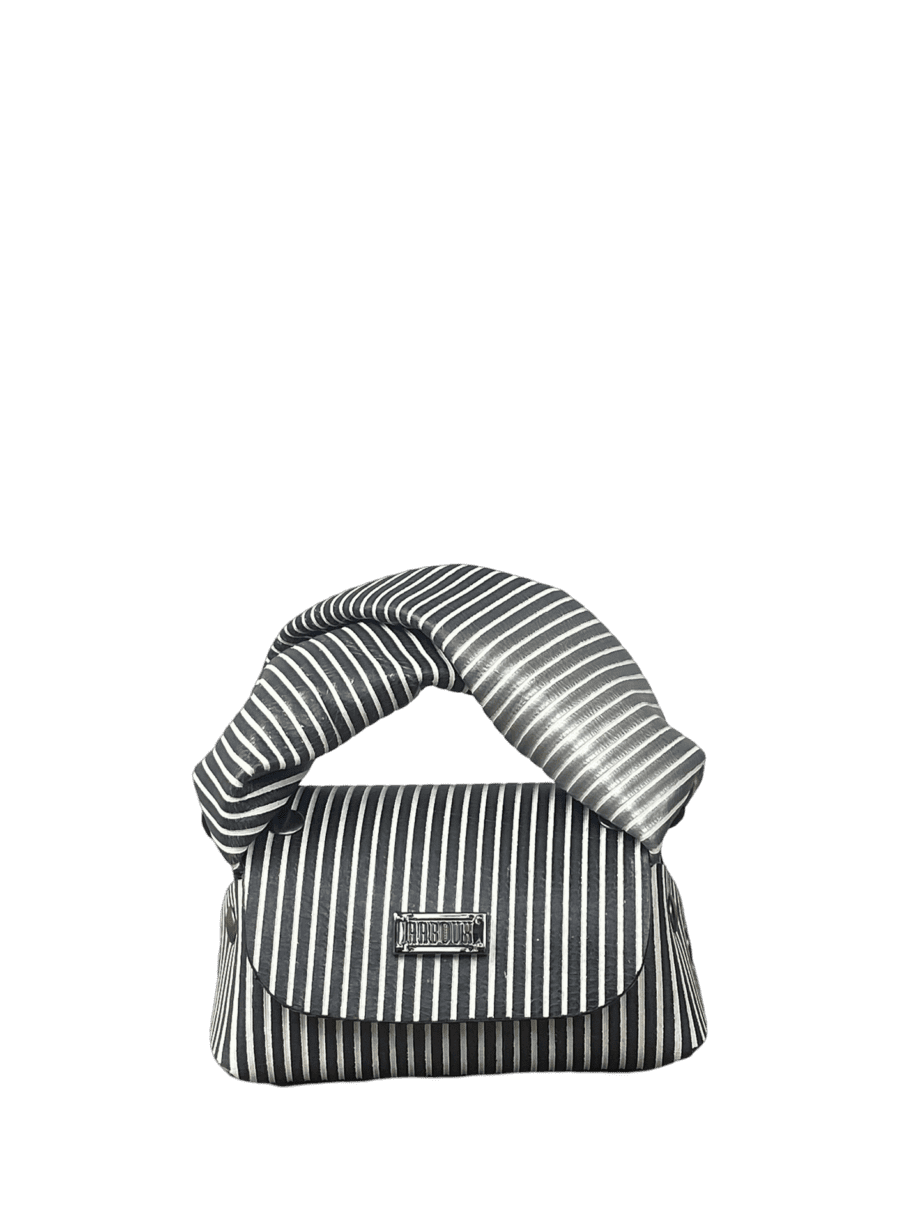Lily White & Black Stripe Leather
