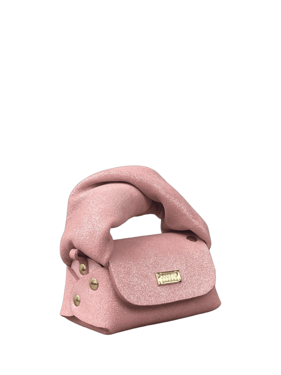 Lily Light Pink & Silver Shimmery Suede