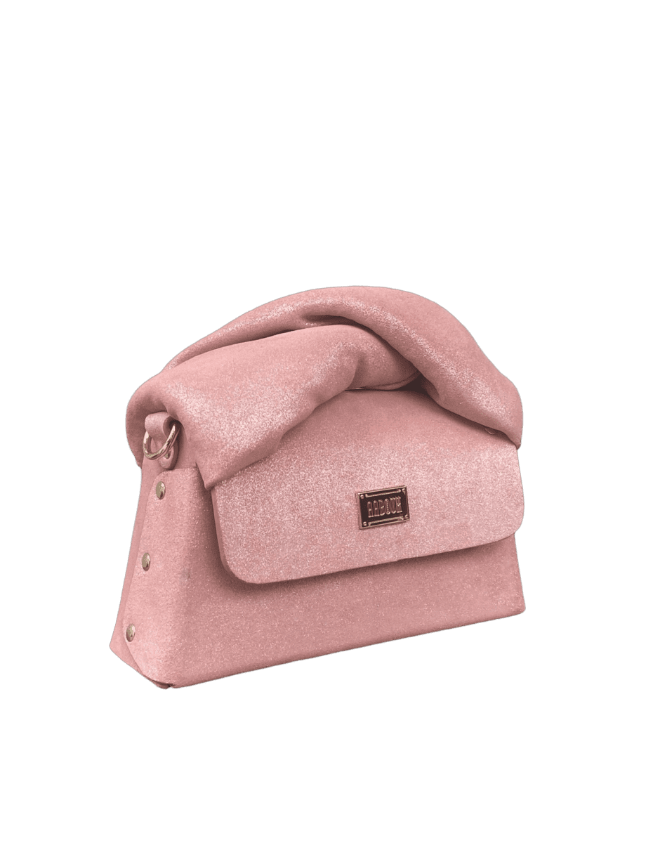 Moby Light Pink & Silver Shimmery Suede