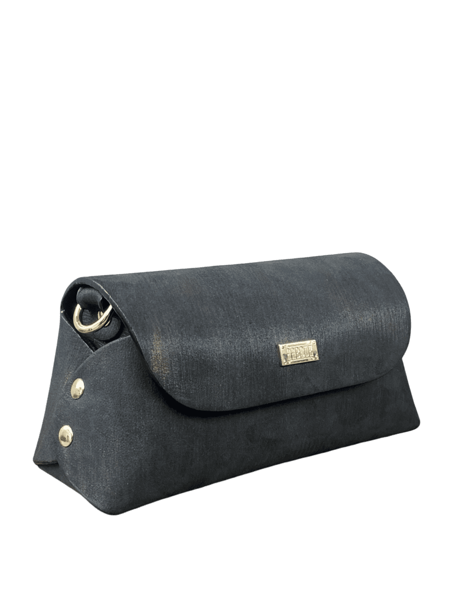 Maya Black & Bronze stripe suede
