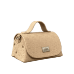 Mira Beige Check Embossed Leather