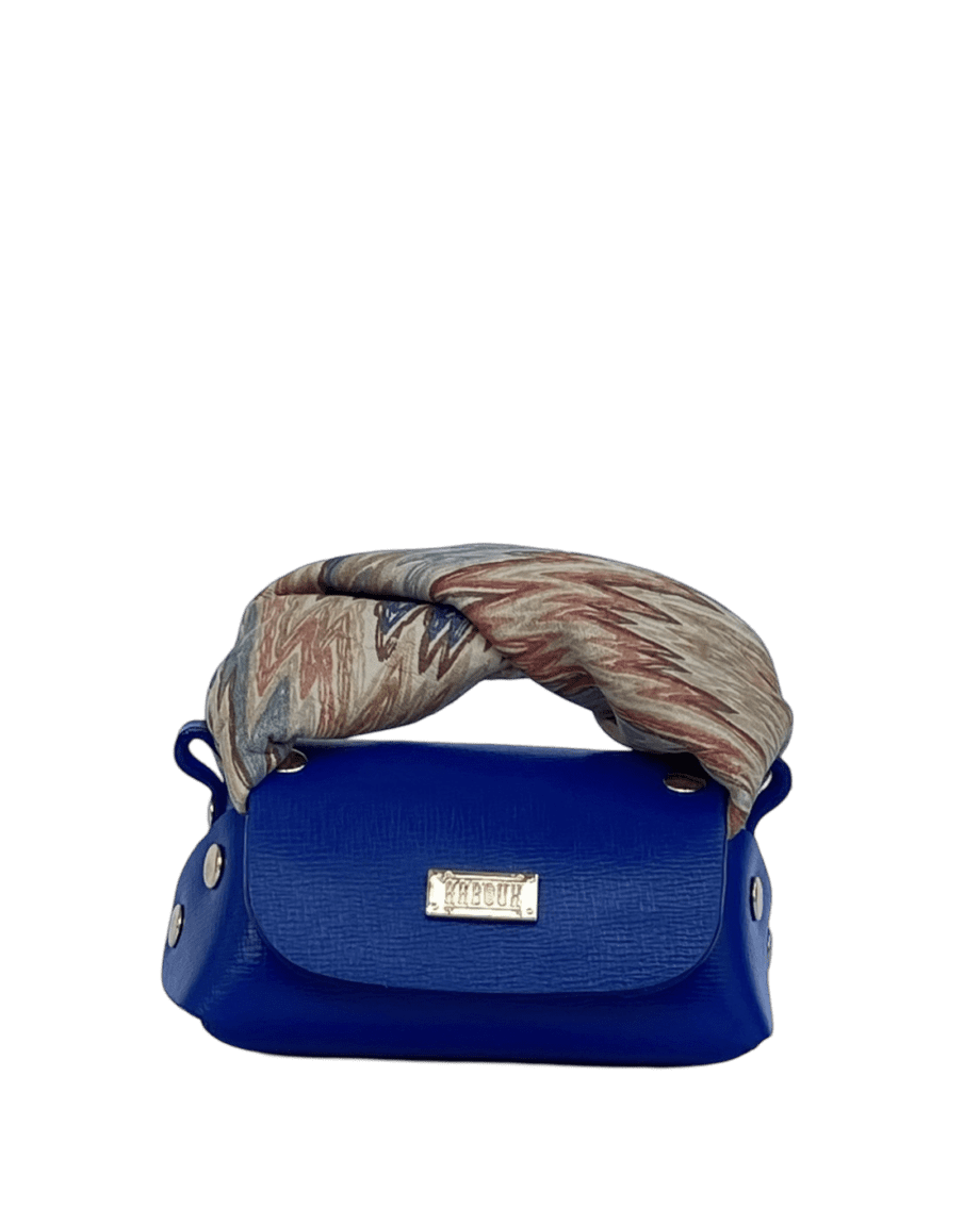 Lily Royal Blue Pebble Grain Leather & Multicolor