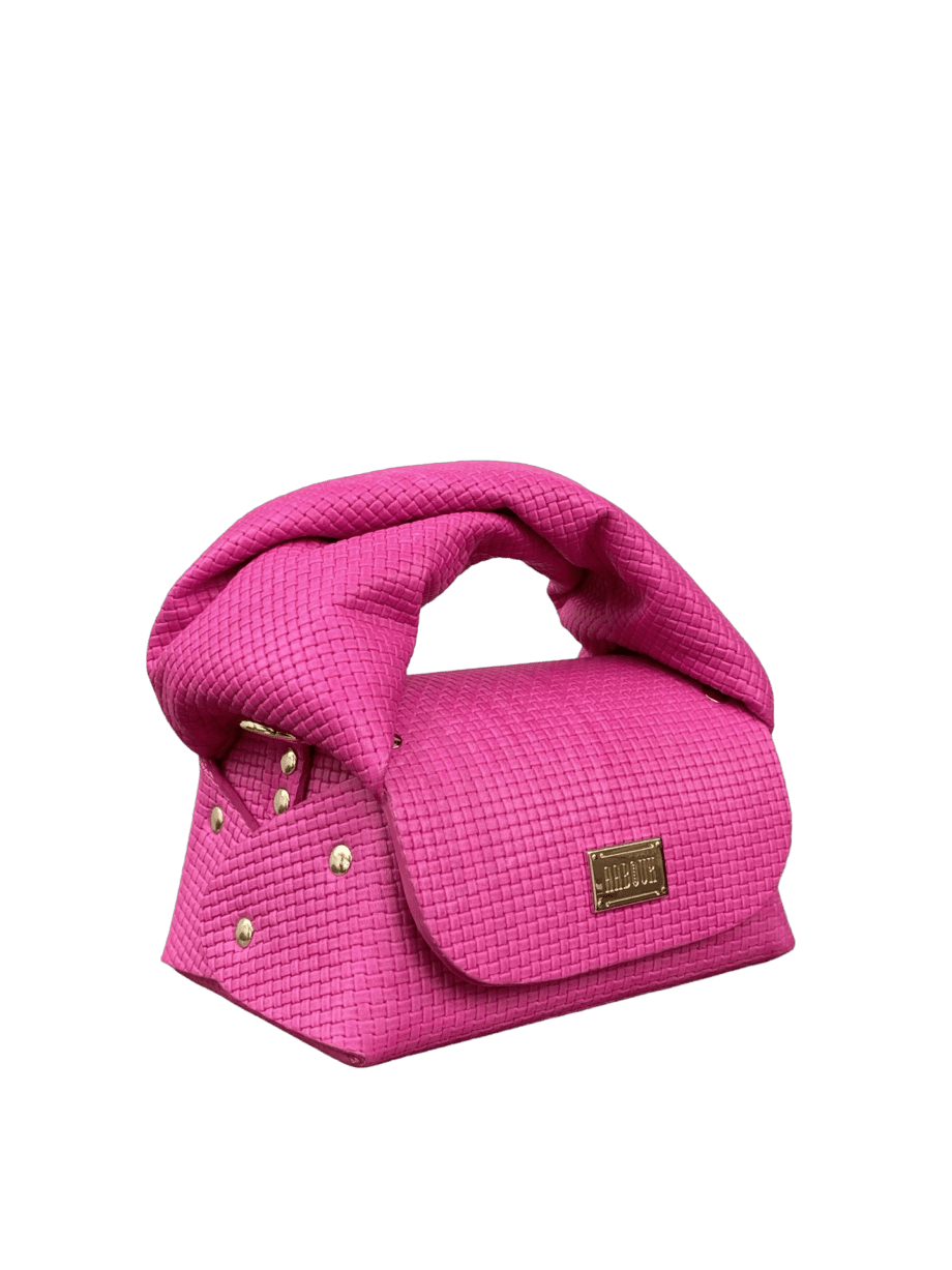 Nury Hot Pink Square Embossed Leather