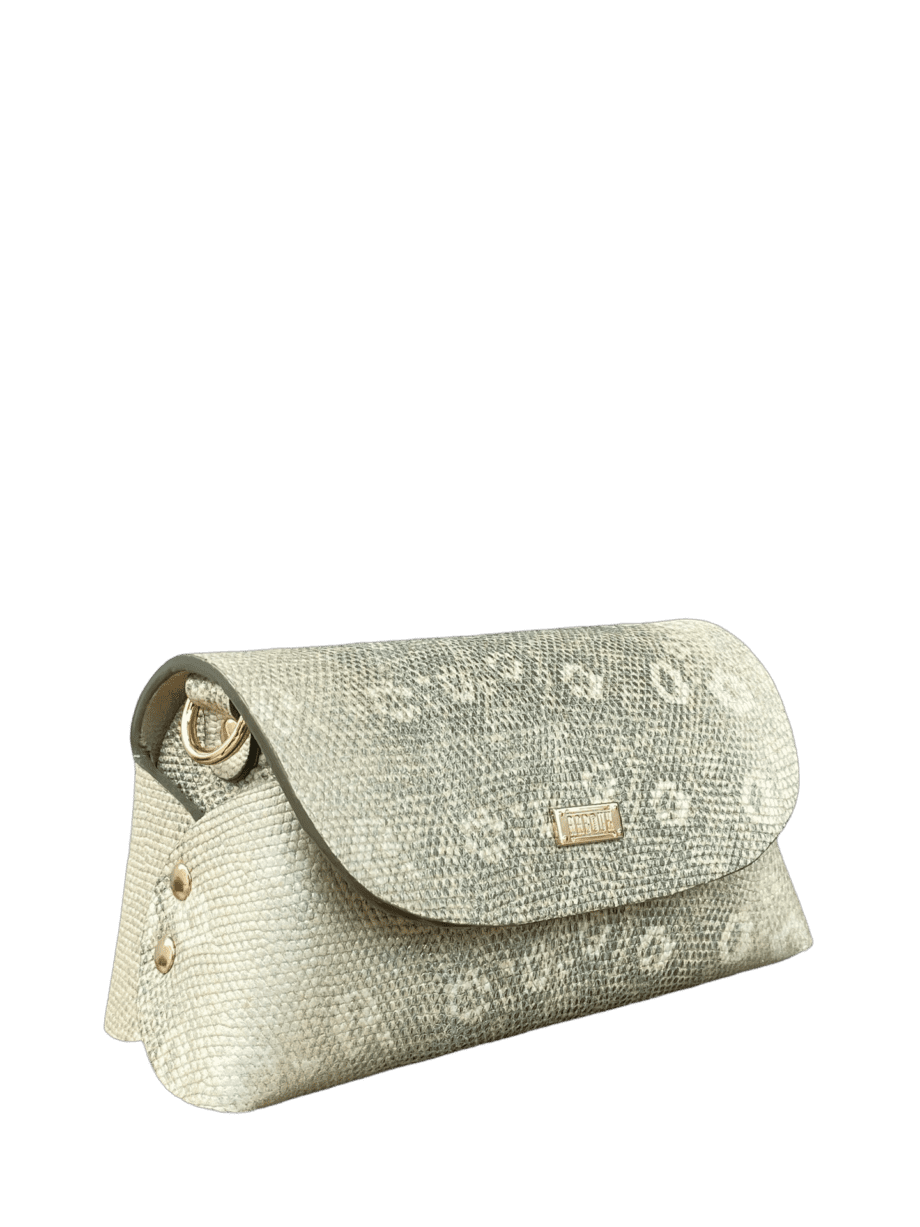 Maya Shimmery Green Lizard Print Leather