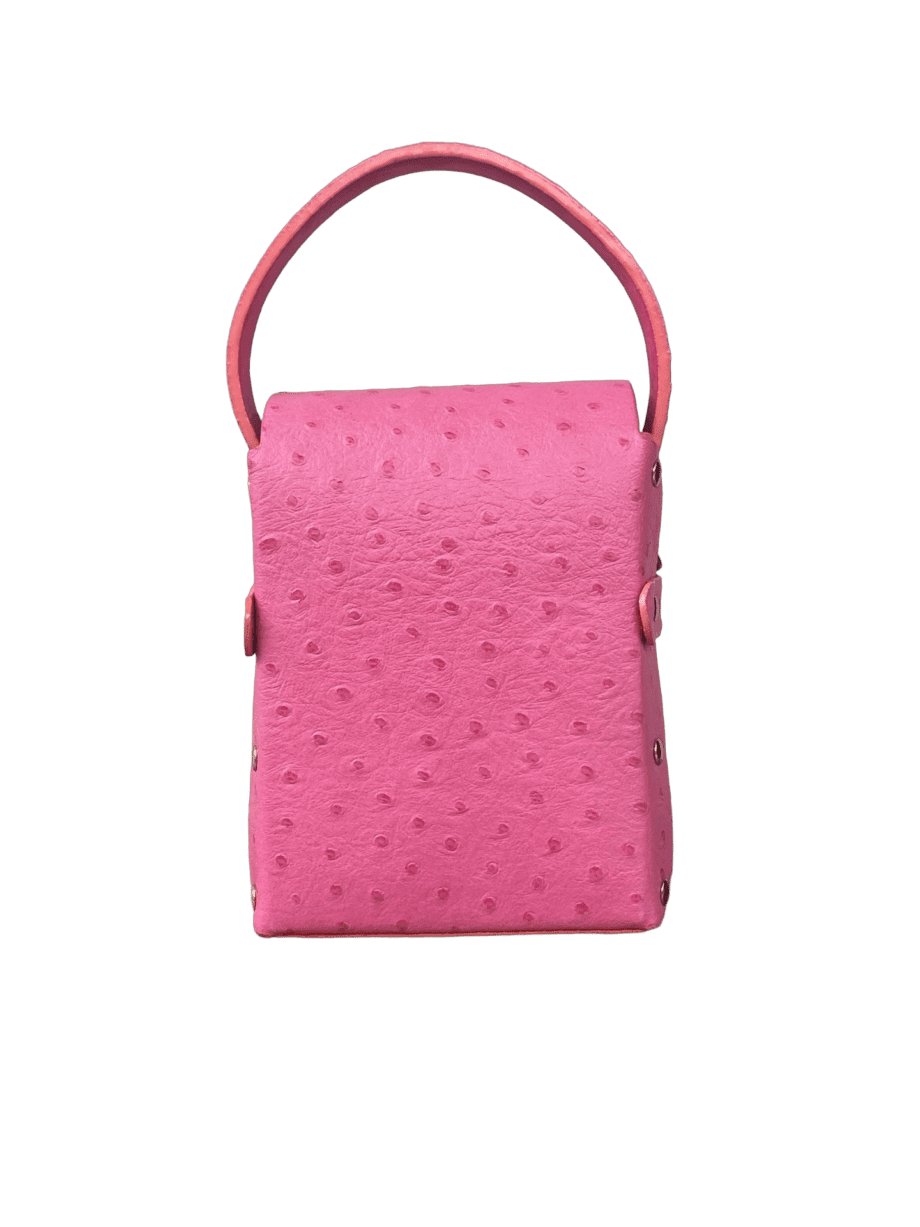 Dupẹ Hot Pink Nappa with Ostrich Print