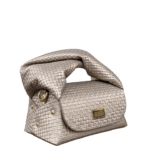 Nury Taupe Square Embossed Leather