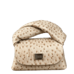Nury Cream & Brown Ostrich Print