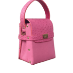 Dupẹ Hot Pink Nappa with Ostrich Print