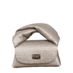 Nury Taupe Square Embossed Leather