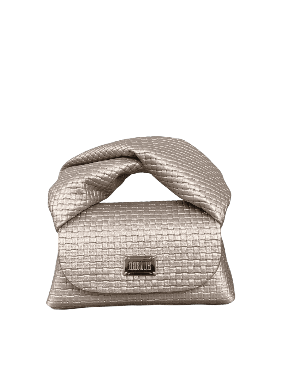 Nury Taupe Square Embossed Leather