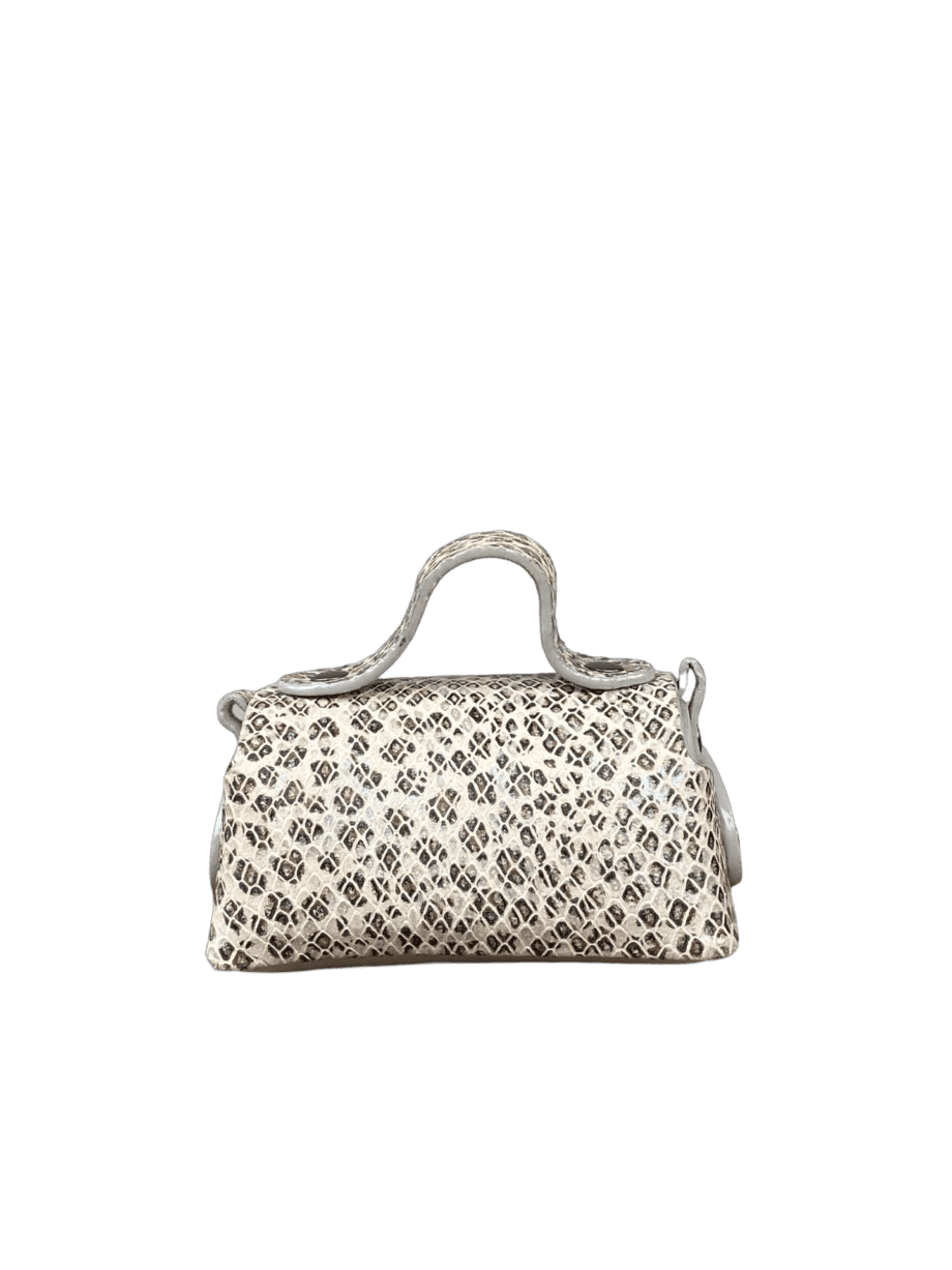 Kach Cream Nappa & Snake Print Leather