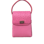 Dupẹ Hot Pink Nappa with Ostrich Print