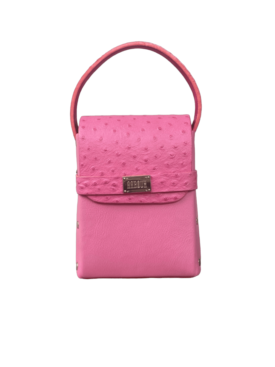 Dupẹ Hot Pink Nappa with Ostrich Print